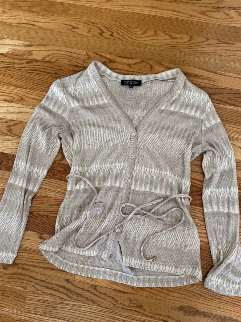 Jones New York Petite Metallic Wool-Blend Shimmer Sweater